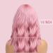 Pastel Pink 12 Inches Short Curly Wavy Bob Wig with Air Bangs - Heat Resistant Synthetic Hair for Cosplay and Parties - Women's Shoulder Length Natural Looking Wig - Buy Online on GoSupps.com