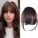 Clip In Bangs for Women 9.8" Natural Clip On Bangs Dark Brown Air Bangs Hair Clip with Temples & Invisible Breathable Net Curlable Cuttable Fake Bangs - Buy Online on GoSupps.com