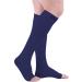 Doc Miller Open Toe Compression Socks | 30-40 mmHg for Circulation & Calf Recovery | Medical Grade Knee High Socks | Dark Blue | Large Size for Men & Women - Buy Online on GoSupps.com
