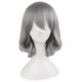 MapofBeauty 18"/45cm Fashionable Women's Beautiful Lolita Cosplay Medium Length Curly Wig (Silver Gray)
