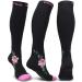Physix Gear compression stockings compression stockings for men compression stockings high women for trips aircraft pregnant motherhood compression cuff fabric women XL -XXL Black - Pink Flower