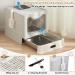 Stainless Steel Cat Litter Box with Sifting Lid Foldable Extra Large Cat Litter Box Enclosure Front Entry&Top Exit Covered Toilet with Drawer Hidden Metal Kitty Litter Box with Scoop Brush Grey Grey Large - Buy Online on GoSupps.com