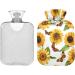 Hot Water Bottles with Watercolor Sunflower Cover - 2L Pain Relief & Warmth for Cramps Hands & Feet - Buy Online on GoSupps.com