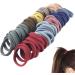 50-Pack No Damage Silicone Hair Ties | Soft & Stretchy Large Rubber Bands for Thick Curly Hair | Cute Ponytail Holders in Dark Colors - Buy Online on GoSupps.com