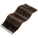 LAAVOO Real Hair Ombre Tape Extensions - Dark Brown to Light Brown Balayage 50g 20pcs Invisible Style #2/8/2 35cm - Buy Online on GoSupps.com