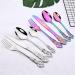 Flatware Sets 6Pcs Silver Royal Luxury Tableware Cutlery Set Stainless Steel Gold Dinnerware Kitchen Ice Spoon Dinner Knife Fork Flatware Set (Color : Silver) - Buy Online on GoSupps.com