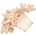 ifundom Pearl Hair Combs Decorative Hair Comb Rhinestone Hair Comb Wedding Bridal Hair Comb