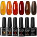 Croitout Jelly Gel Nail Polish Set Crystal Translucent Shellac Nail Gel Polish Colours Set Sock Off UV LED Gel Nail Polishes Set for Home DIY Nail Salon Best Gift for Women 6 x 7.3ml 6CS-001 7.3 ml (Pack of 6)