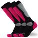 Pure Athlete Kids Value Ski Socks for Boys, Girls  Snowboarding, Winter, Cold Weather X-Small-Small 3 Pairs - Neon Pink