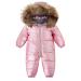Baby Girls Winter Romper Hooded Snowsuit Down Skisuit Thick Jumpsuit Warm Outfits Pink 9-12 Months 9-12 Months Pink