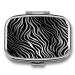 Pill Box Zebra Print Print 2 Compartment Medicine Pill Case Pill Organizer Decorative Metal Portable Pill Box for Pocket Or Purse Style