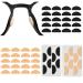 Jinlaili 40 pairs glasses nasal pads self-adhesive thin nose pads nose pads D-shaped glasses pads slippery foam nose pads nasal cushions for glasses sunglasses (skin color+black)