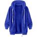 Shop Hanxiulin Women's Oversized Plush Hoodie Jacket - Warm & Windproof Fluffy Winter Coat in 4XL Blue - Buy Online on GoSupps.com