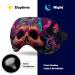 Blacklight Skull Flower Sleep Eye Mask | Elastic Strap | Unisex Eye Mask for Sleep, Travel, Nap - Buy Online on GoSupps.com