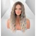 Vebonny Ombre Ash Blonde Curly Wig for Women - Synthetic Hair Glue-Free Beach Wear Wig with Middle Parting #027 - Buy Online on GoSupps.com