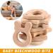 Tyfyh 8-Piece Wooden Baby Bite Ring Set | Safe Wooden Animal Teething Toys | DIY Craft Wooden Rings for Babies & Childcare - Buy Online on GoSupps.com