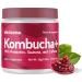 Kombucha Ready To Mix Powder - 14 Servings - With Probiotics, Guarana and Caffeine - Peach Pomegranate