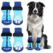 Eyein 2 pairs double-sided anti-slip socks for dogs soft dog socks Pfot protection with adjustable Velcro fastener for hardwood floors indoors blue L L blue (2 pairs)
