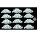 12 x Edible 3D Rose Bunch Flowers Roses icing toppers cake cupcakes decorations (White)