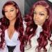 Burgundy Body Wave 24 Lace Front Human Hair Wig - HD Transparent Brazilian Virgin Hair, Pre-Plucked with Baby Hair - 150% Density - Red Glueless Wig for Black Women - Buy Online on GoSupps.com