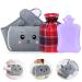 MOTONG Hot Water Bottle with Fluffy Cover Wearable Waist Belt Hot Warm Water Bottles Bag Natural Rubber Hot Water Bottle Soft Plush Waist Cover for Pain Relief Back Neck Legs Shoulders(Purple)