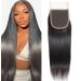 Straight Human Hair 4x4 HD Lace Closure Brazilian Hair Human Hair Closure for Black Women Natural Remy Hair Soft Swiss Lace Closure 14 Inch 14 Inch 4x4 Lace Closure