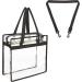 Clear Stadium Security Approved Tote Bag - Black | Ideal for Work, Beach, Makeup & Cosmetics - Buy Online on GoSupps.com