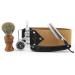 JAG SHAVING 5-part shaving set-sustainable-shaving set-wooden brush made of wood-razor-leather string string-Honing Compound-Alaun Stick-Perfect gift set for men