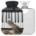 Naanle funny cat with piano heat bottle with reference transparent hot water bottle 1l warm head for bed handfoot warmer pain relief warmth and cold therapy winter