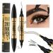 HENGBIRD Magic Eyebrow Pencil 2 in 1 3D Upgrade Multifunction Microblading Eyebrow Precise Eyebrow Pencil with 4 Tips Durable Natural Eyebrow Pencil (Dark Brown)