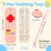 3-Pack Baby Biting Toys | BPA-Free Silicone Teething Rings & Pacifier Chain for 3+ Months | Safe Durable & Colorful Teething Accessories - Buy Online on GoSupps.com
