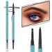 TurritopsisD Eyebrow Pencil Liner 2-Pack Dark Brown Waterproof Long-Lasting Retractable Extra-thin Pen Built-in Brush Create Eye Brow Natural Makeup