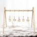 Wooden Baby Play Gym Toy Set - Animal Hanging Toys for Infants, Teething Rings, Handmade Nontoxic Beech Wood Rattle (5pcs White) - Buy Online on GoSupps.com