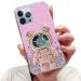 Tivenfezk Nadoli for iPhone 13 Pro Treibsand B r Astronaut Hidden Stand Shell caricature glitter astronaut stand soft silicone bling mobile phone case.