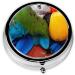 Fantastic Parrot Feather Printed Mini Round Pill Box | 3 Compartment Travel Organizer | Portable Medicine Case for Home & Office - Buy Online on GoSupps.com