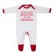 'Born To Love Man Utd Just Like Grandad' Baby Boy Girl Sleepsuit Designed and Printed in the UK Using 100% Fine Combed Cotton 0-3 Months White/Red Trim
