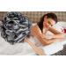 Arswin Shower Sponge Loofah Back Scrubber with Wooden Handle - PE Soft Mesh Body Scrubber for Women & Kids - Black - Buy Online on GoSupps.com