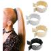 4 Styles High Ponytail Hair Clips  Rhinestone Hair Barrettes Pearl Spring Metal Claw Clips  Hair Cuff Clips Decorative Ponytail Buckle Holder for Women Girls Thick Thin Hair Accessories Birthday Gift