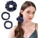 Osilk 3-Set 100% silk hair tie Small scrunchy hair jewelry braiding rubber hair rings elastic hair bands rubber bands navy blue 3-part range Marineblau