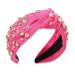 Crystal Embellished Wide Top Knot Headband in Rose Red - Women's Fashion Hair Accessories - Buy Online on GoSupps.com