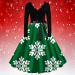 Yihaojia Christmas Dresses for Women Elegant V Neck Graphic Cocktail Party Swing Dresses Long Sleeve A Line Fall Dress Army Green#63 X-Large - Buy Online on GoSupps.com