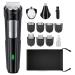 Beard Trimmer Hair Clipper for Men, All-in-One Mens Grooming Kit with Cordless Rechargeable Hair Trimmer Nose Trimmer Electric Shaver, Stainless Steel Blades for Painless Facial & Body Hair Removal