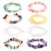 Yafe Chakra Bracelets for Women 8pcs Natural Colorful Crystal Bracelets for 7 Chakra Lrregular Gemstone Bracelets Crystal Chip Bracelet for Women Men 6.3-7.5 inches