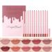 Gireatick 12 Colors High Pigmented Smooth Lip Liner Set  Long Lasting Fade Resistant Lip Pencil  Smudge-proof & Waterproof Red Nude Matte Velvet Lipstick Pen  Professional Lip Liner Set