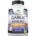 Odorless Pure Garlic 3000 mg per Serving Maximum Strength 150 Soft gels Promotes Healthy Cholesterol Levels Immune System Support