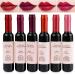 WENJLYJ 6 PCS Wine Lip Tint Wine Bottle Matte Lip Tint Stain Stick Long Lasting Waterproof&Moisturizing Velvet Liquid Lipstick Mini Cute Lip Gloss Set for Women 6p