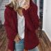 oelaio Womens 2023 Winter Fuzzy Fleece Jacket Hooded Full Zip Solid Cardigan Coats Outerwear with Pockets Fall Outfits Wine Medium - Buy Online on GoSupps.com