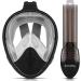 Vaincre 180 Full Face Snorkel Mask | Panoramic View Anti-Fog Anti-Leak | Adjustable Head Straps | Black Small/Medium | Ideal for Kids and Adults - Buy Online on GoSupps.com