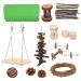 KUIDAMOS Hamster Teeth Molar Toy Hamster Chew Toy Set Natural Wooden Stretchy Tunnel for Rabbit for Hamster
