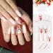 72 Piece Long Christmas False Nails | Press on Coffin Nails for Women | Festive Snowflake & Star Nail Decorations | Elk & Christmas Tree Design - Buy Online on GoSupps.com
